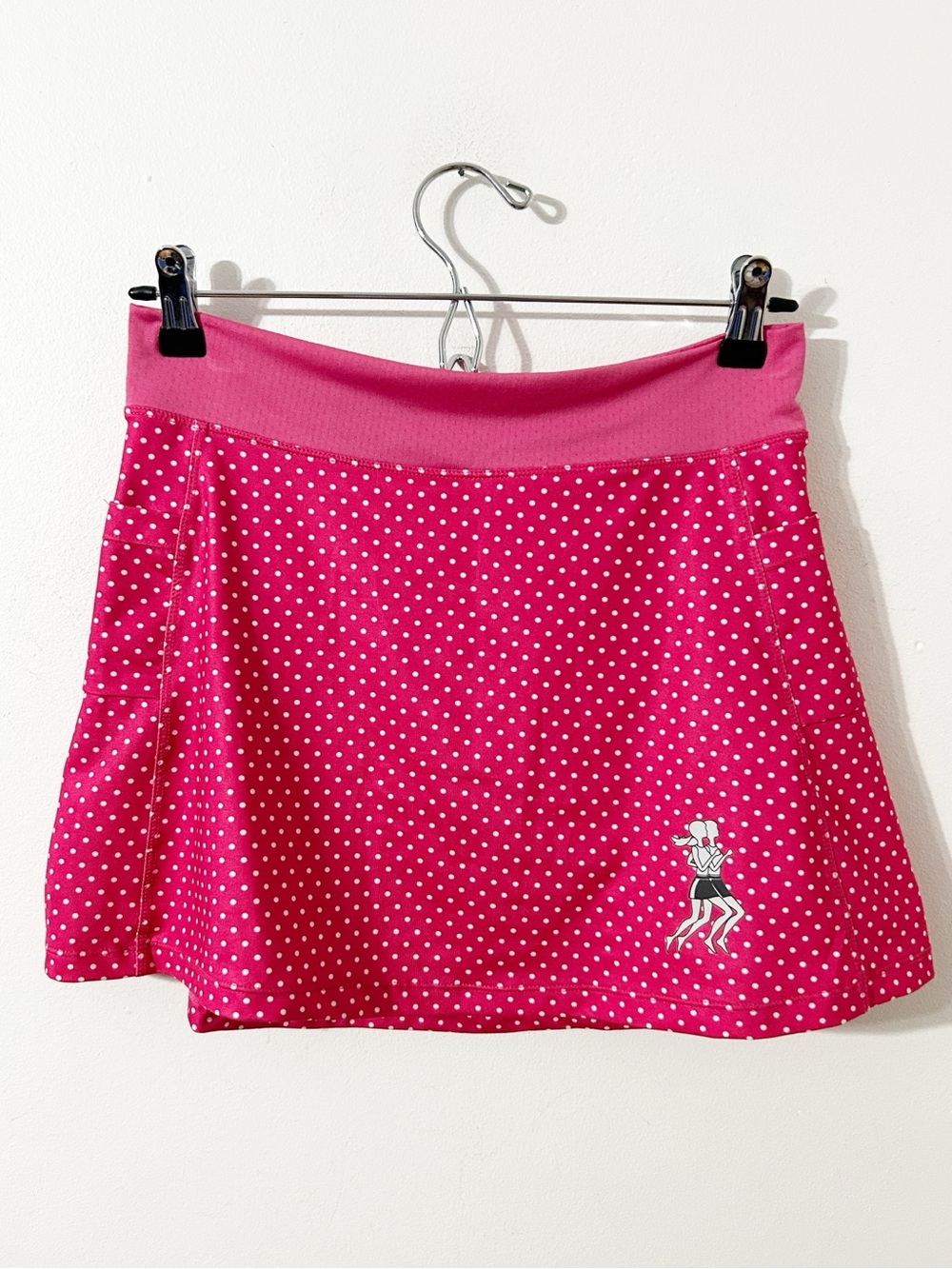 RunningSkirts.com Polka Dot Running Skirt Built In Brief Mini Length Pull On
